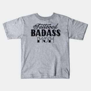 Tattooed Badass Mom (light color background) Kids T-Shirt